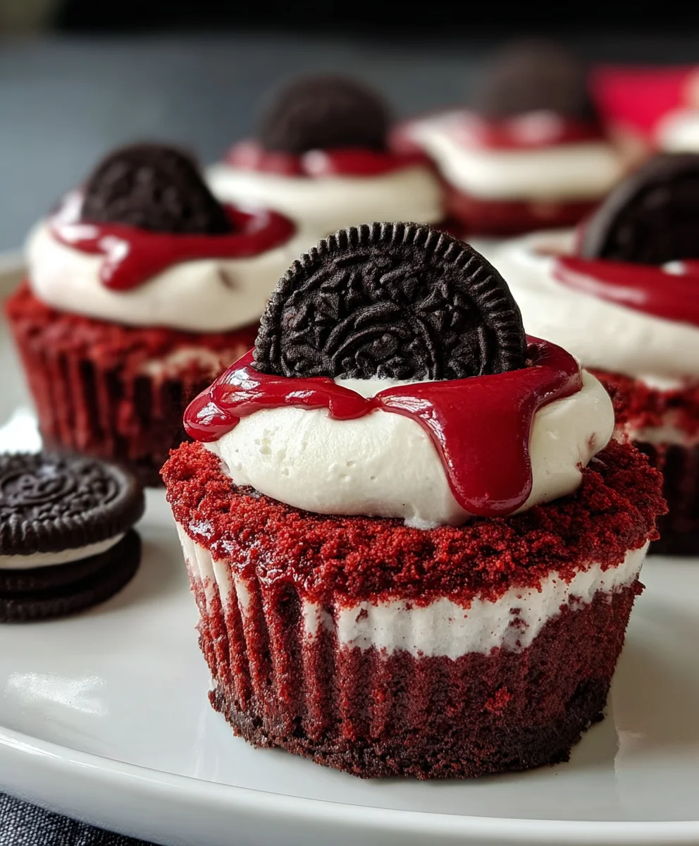 Mini Red Velvet Oreo Cheesecakes-Easy & Delicious