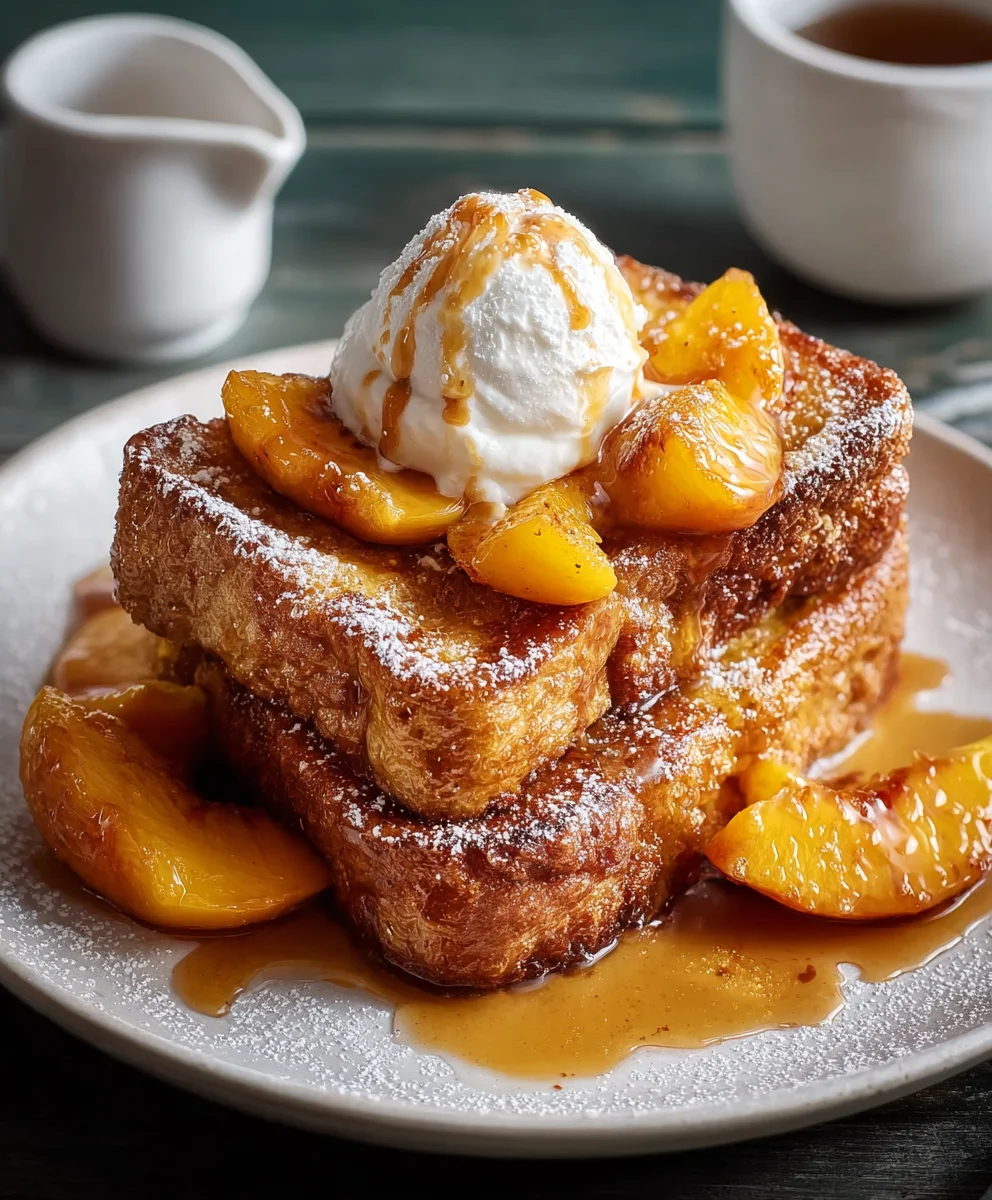 Easy Peach Cobbler French Toast - Brunch Bliss