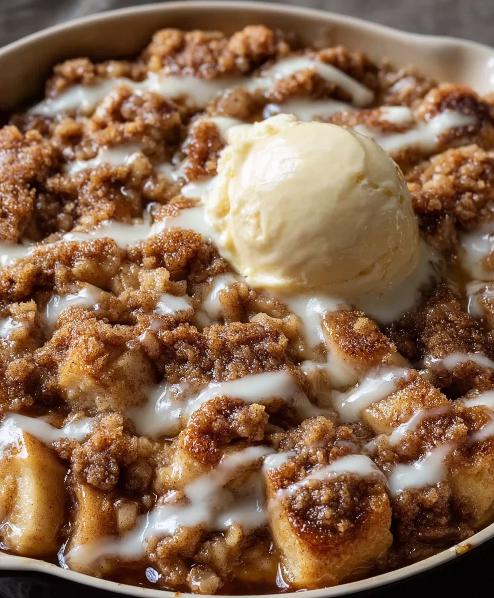 Apple Crisp Cinnamon Roll Casserole-Sweet Dessert