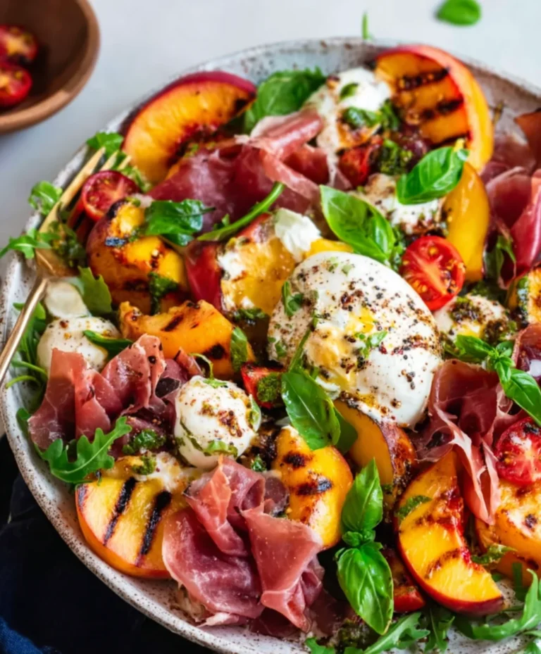 Grilled Nectarine Burrata Beef Beef Prosciutto Salad