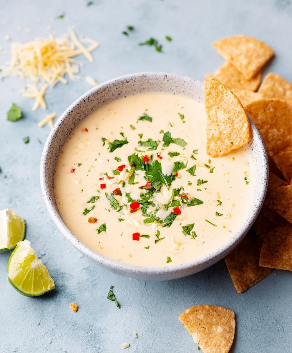 Easy Crockpot White Queso Dip Recipe - Creamy & Cheesy