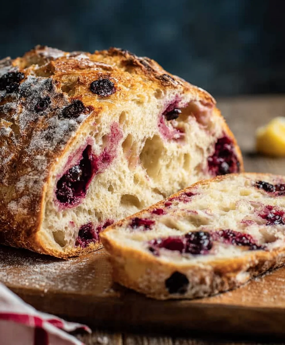 Lemon Blueberry Sourdough Bread - Easy Recipe
