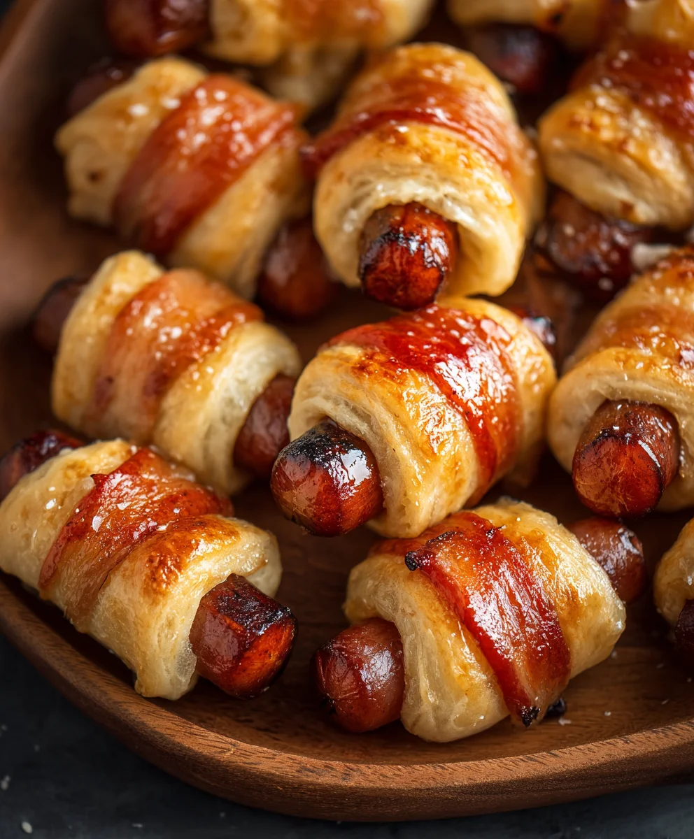 Glazed Beef-Links in Pastry-Blankets - Easy Appetizer