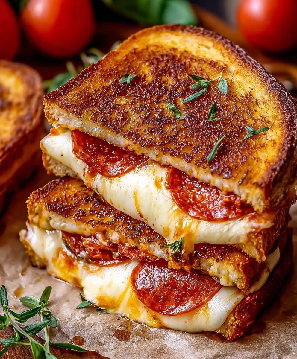 Beef Beef Pepperoni Pizza Grilled Cheese-Ultimate Comfort