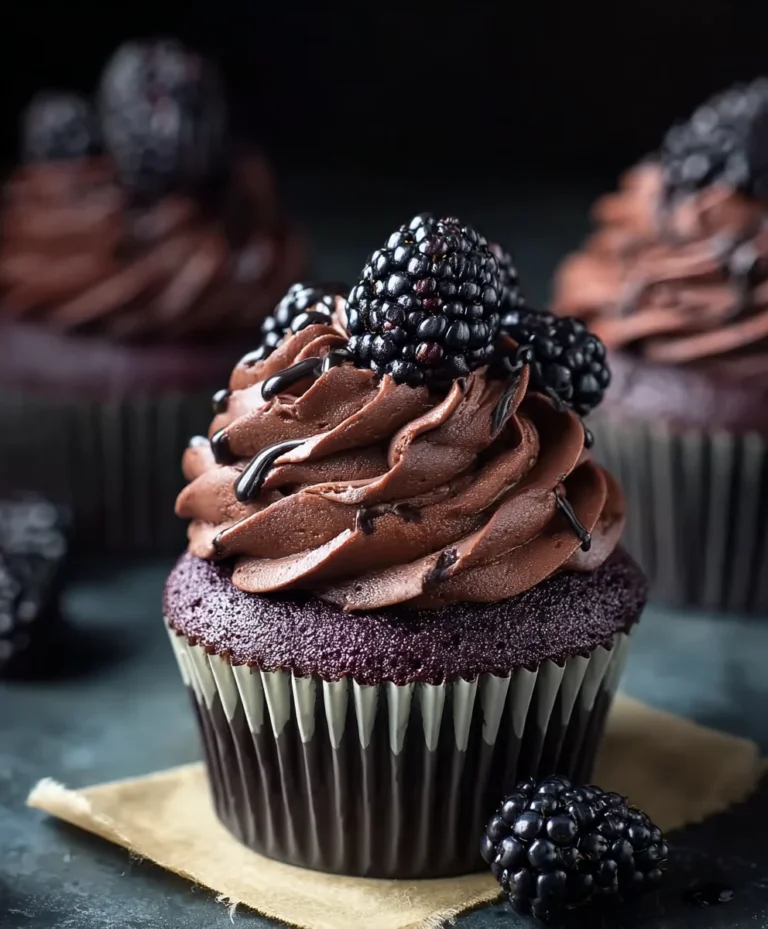 Dark Chocolate Blackberry Cupcakes-Decadent Dessert