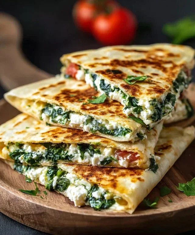 Spinach and Feta Quesadillas