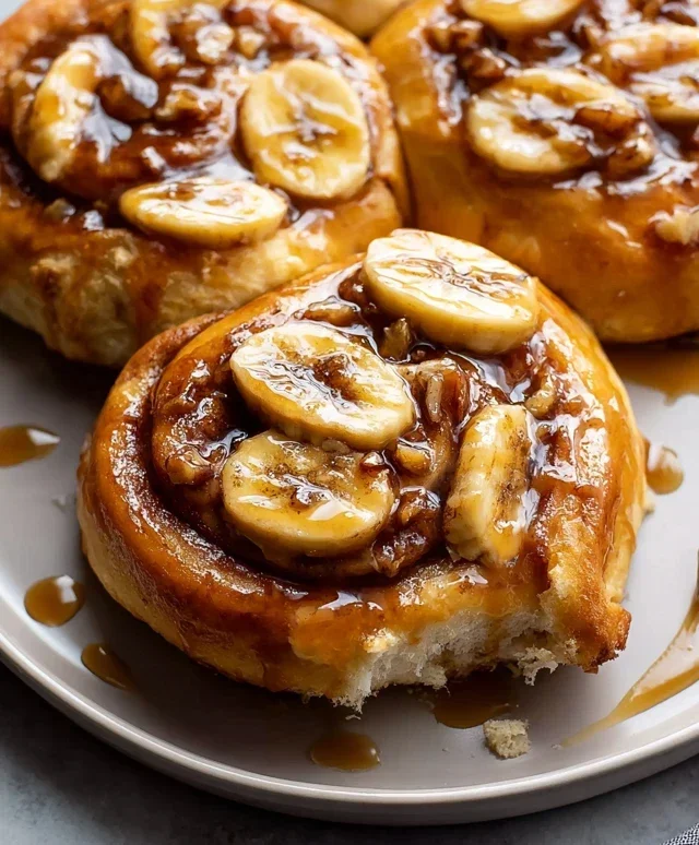 Bananas Foster Cinnamon Rolls