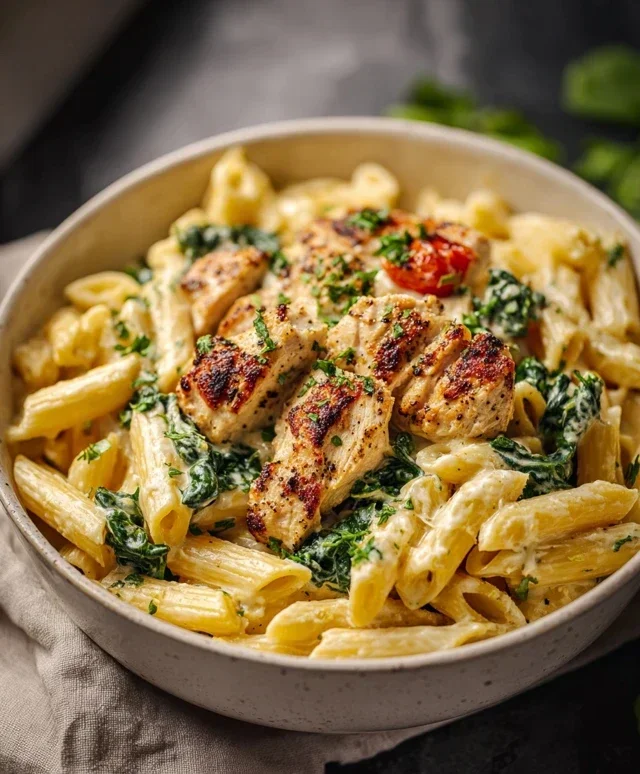 Healthy Garlic Parmesan Chicken Pasta