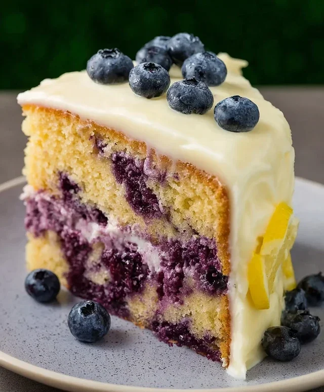 Blueberry Cake with Lemon Cream Cheese Frosting