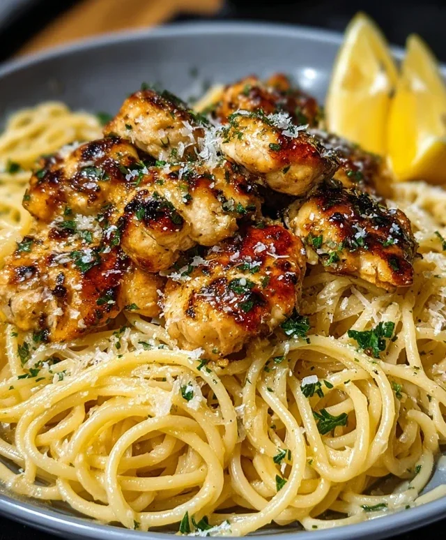 Lemon Chicken with Parmesan Linguine