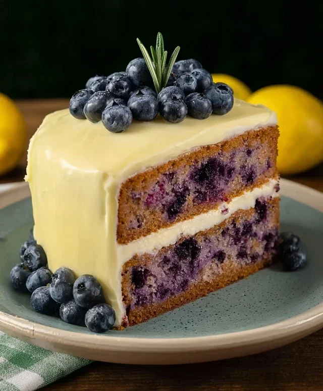 Blueberry Cake with Lemon Cream Cheese Frosting