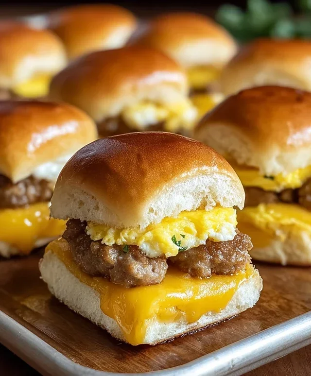 Sausage Egg and Cheese Breakfast Sliders