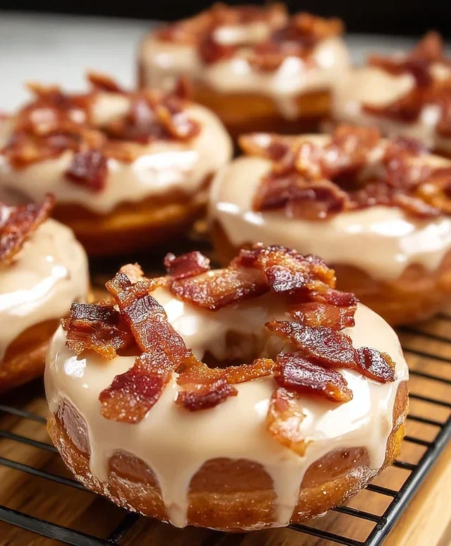 Maple Beef Beef Bacon Doughnuts