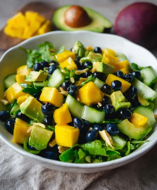Mango Cucumber Salad with Blueberry and Avocado