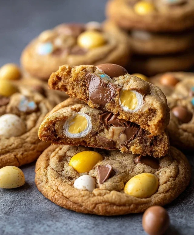 Brown Butter Cadbury Egg Cookies