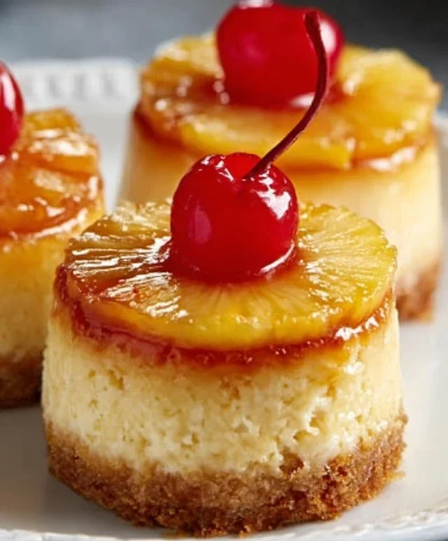 Mini Pineapple Upside-Down Cheesecakes