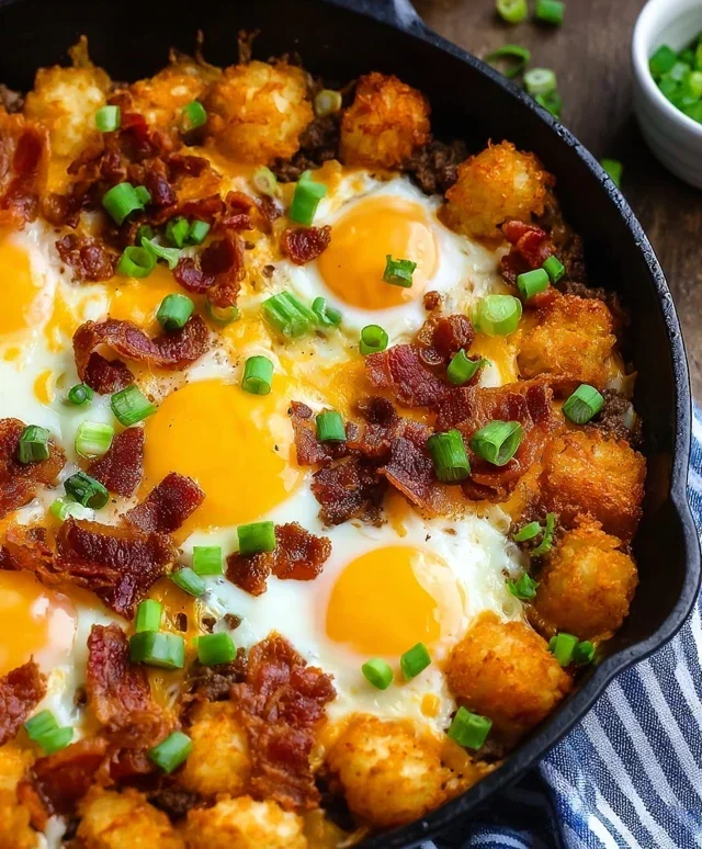 Beef Beef Bacon Egg And Cheese Breakfast Totchos