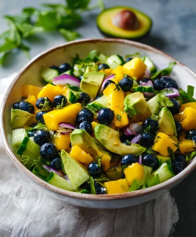 Mango Cucumber Salad with Blueberry and Avocado