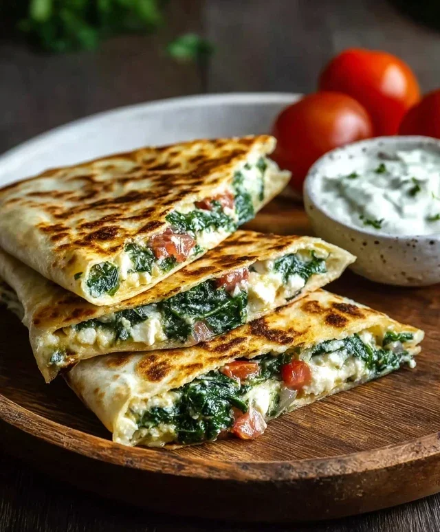 Spinach and Feta Quesadillas