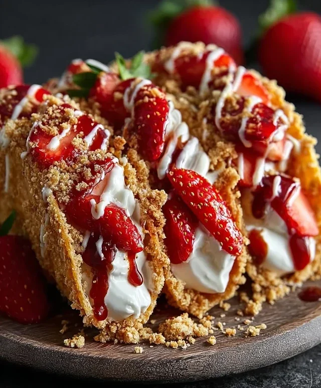 Strawberry Crunch Cheesecake Tacos