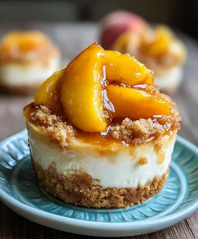 Stuffed Peach Cobbler Mini Cheesecake