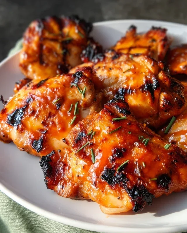 Grilled Honey Buffalo Chicken Thighs