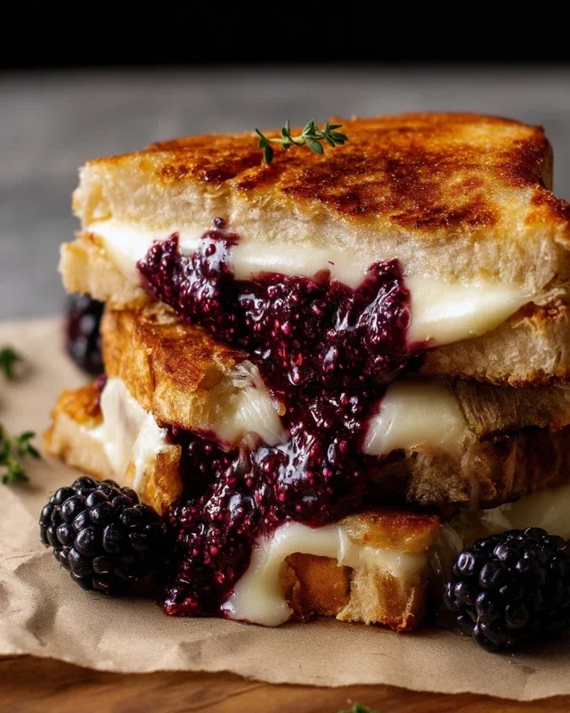Blackberry Balsamic and Brie Grilled Cheese