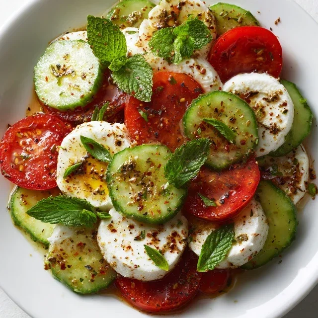 Fresh Cucumber Caprese Salad