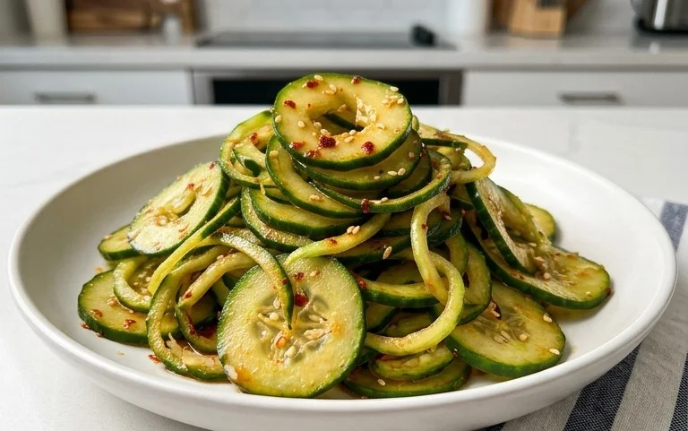 Spiral Cucumber Salad: Korean-Inspired Recipe