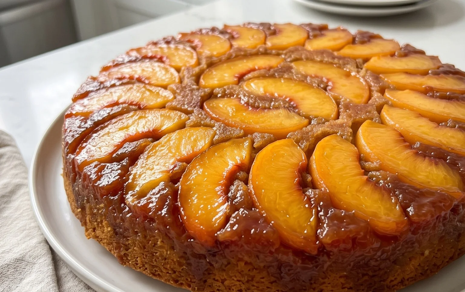 Peach Upside-Down Cake Recipe