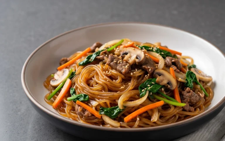 Japchae (Korean Glass Noodle Stir Fry)