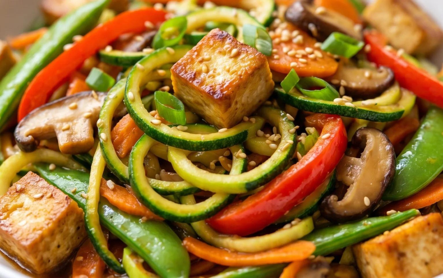 Zucchini Stir Fry With Tofu (Vegan)