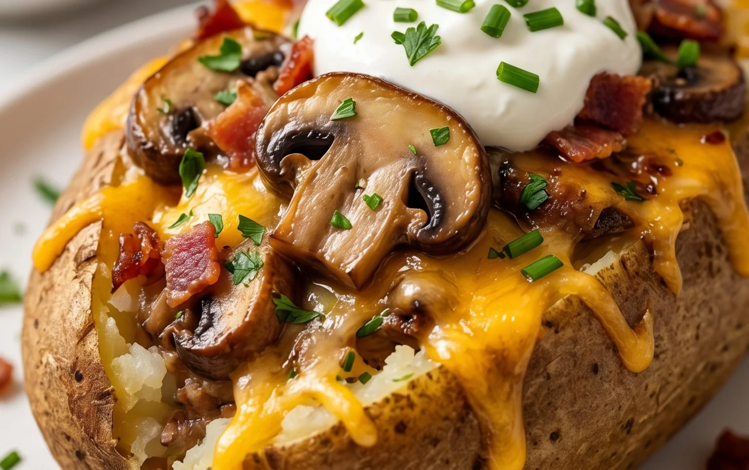 The Ultimate Stuffed Baked Potatoes with Mushrooms