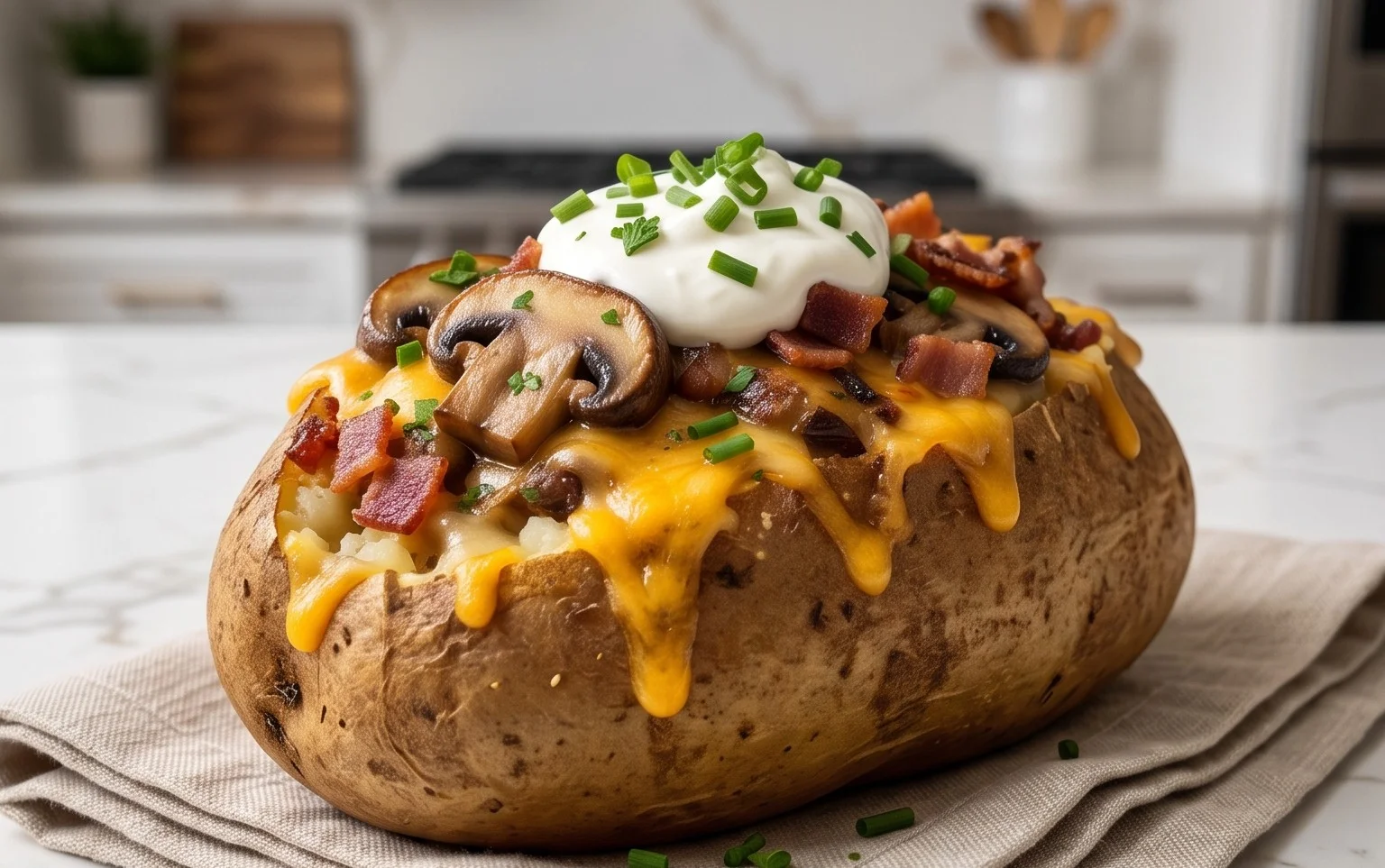 The Ultimate Stuffed Baked Potatoes with Mushrooms