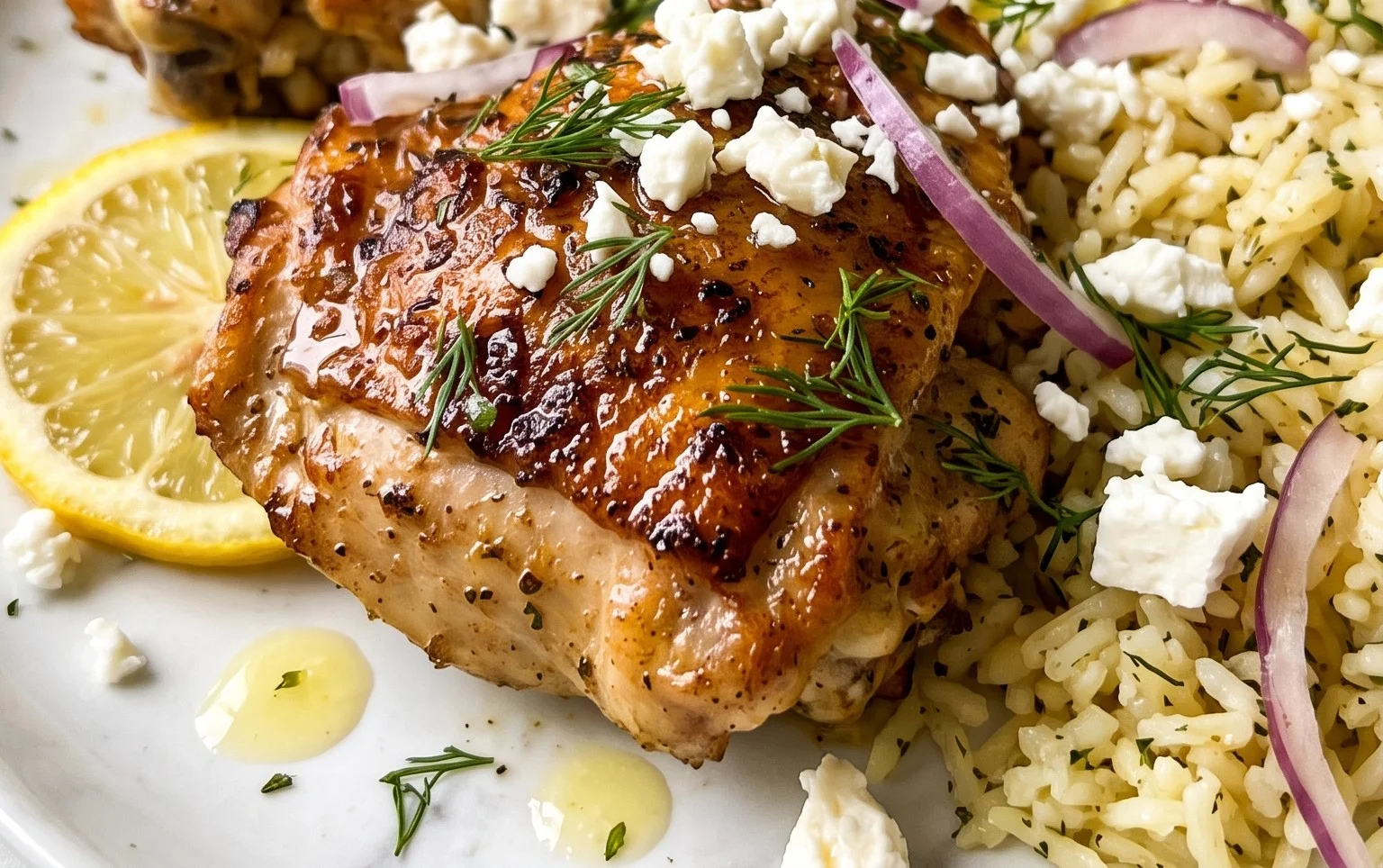 Greek Chicken and Lemon Rice (30 Minutes, One-Pot)