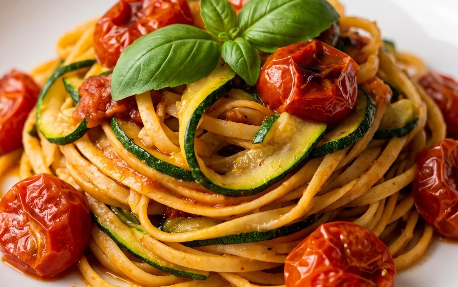 Healthy Tomato Zucchini Pasta