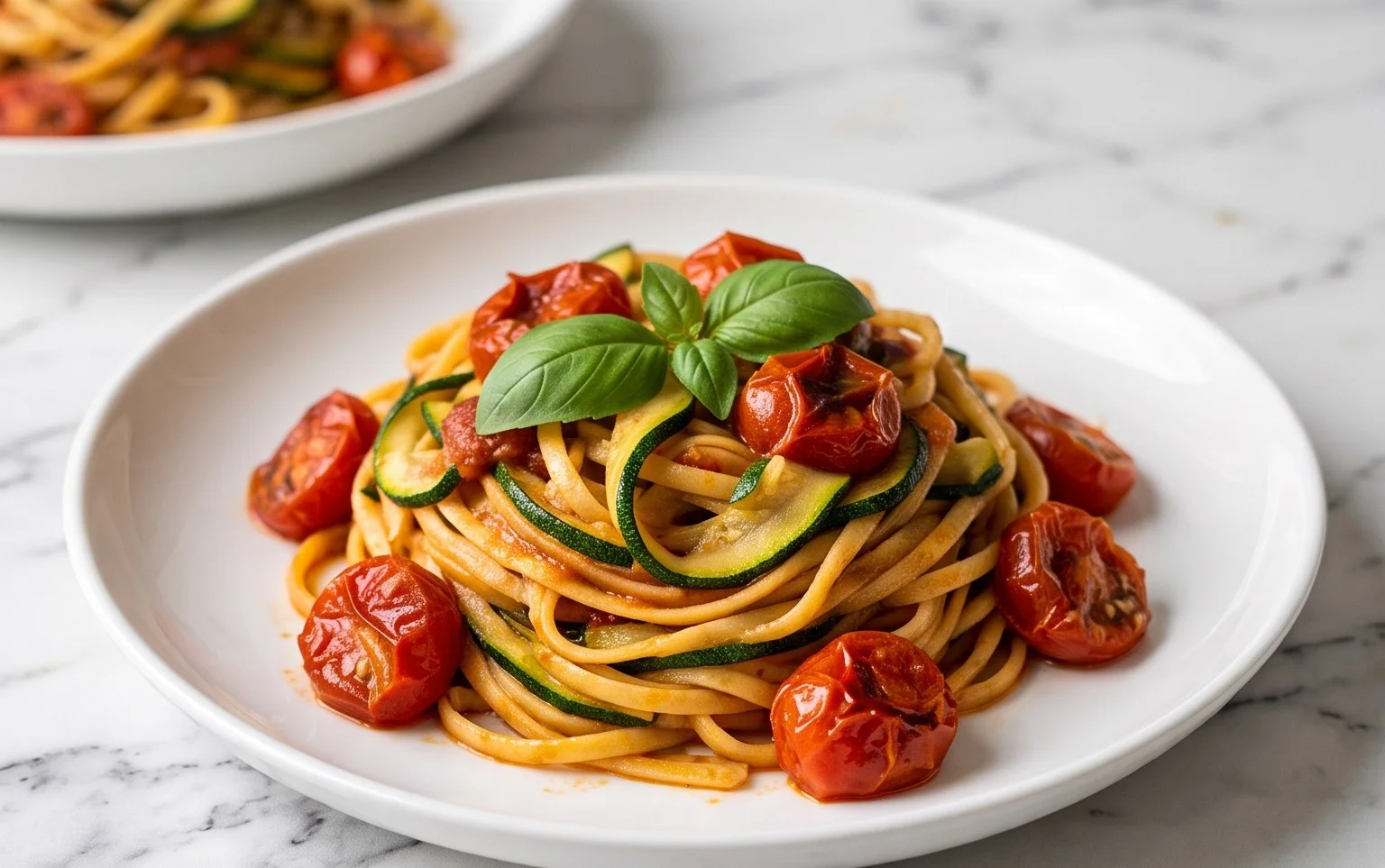 Healthy Tomato Zucchini Pasta