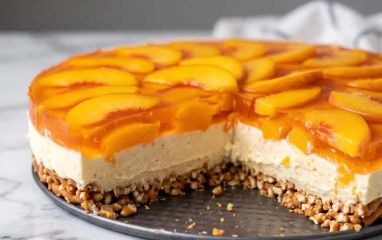 Peach Pretzel Salad Dessert