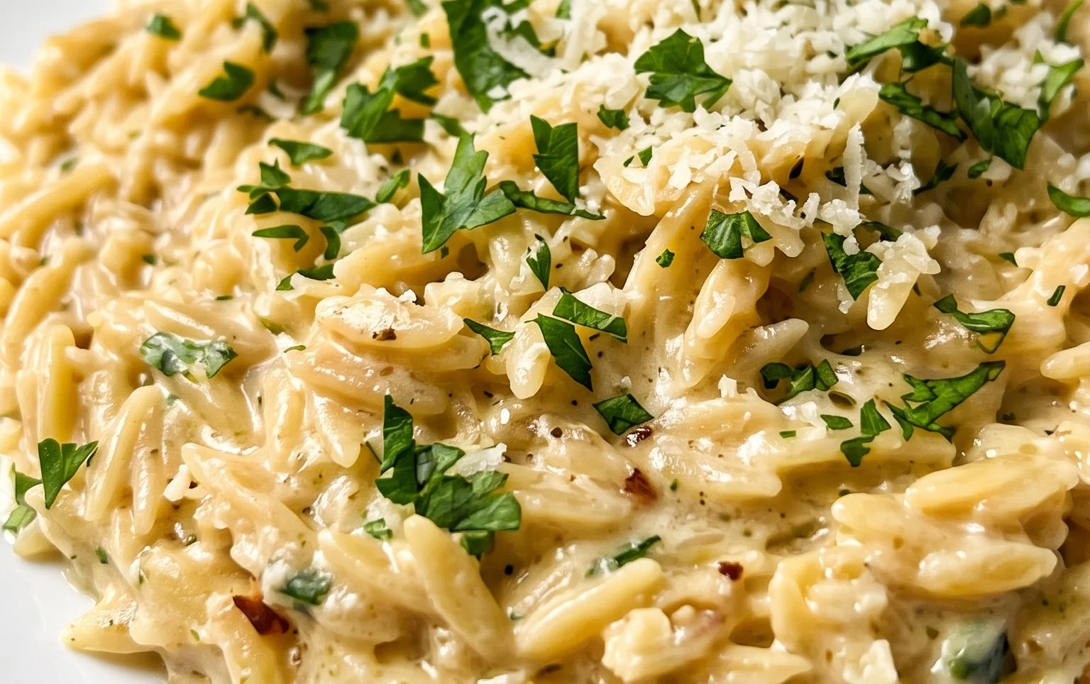 Creamy Garlic Parmesan Orzo