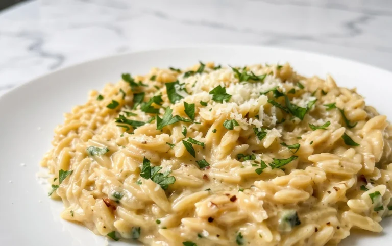 Creamy Garlic Parmesan Orzo