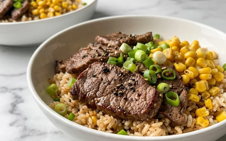 Beef Pepper Rice Bowl is a delicious meal option.
