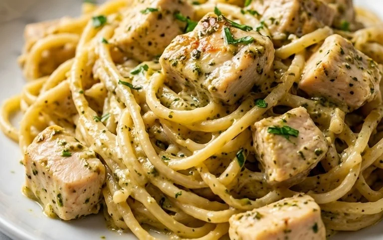 Creamy Chicken Pesto Pasta