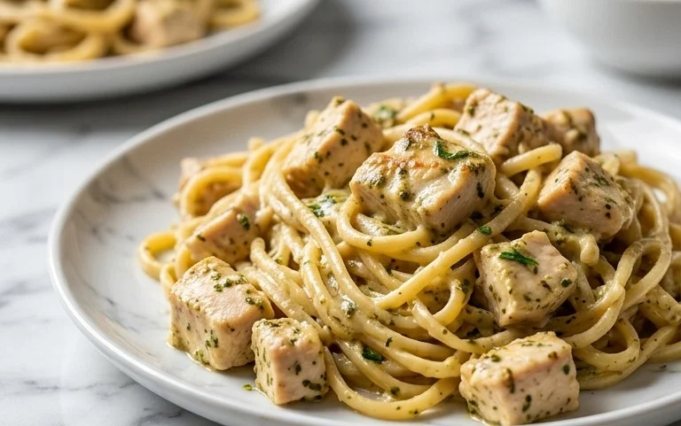 Creamy Chicken Pesto Pasta