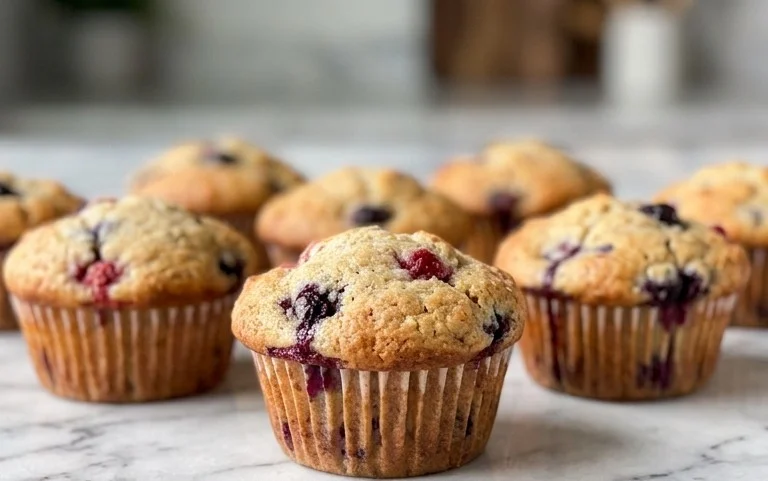 Bakery Style Mixed Berry Muffins | with Frozen Berries