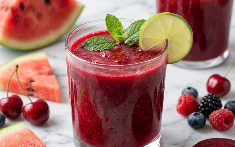 Watermelon Cherry Berry Beet Juice
