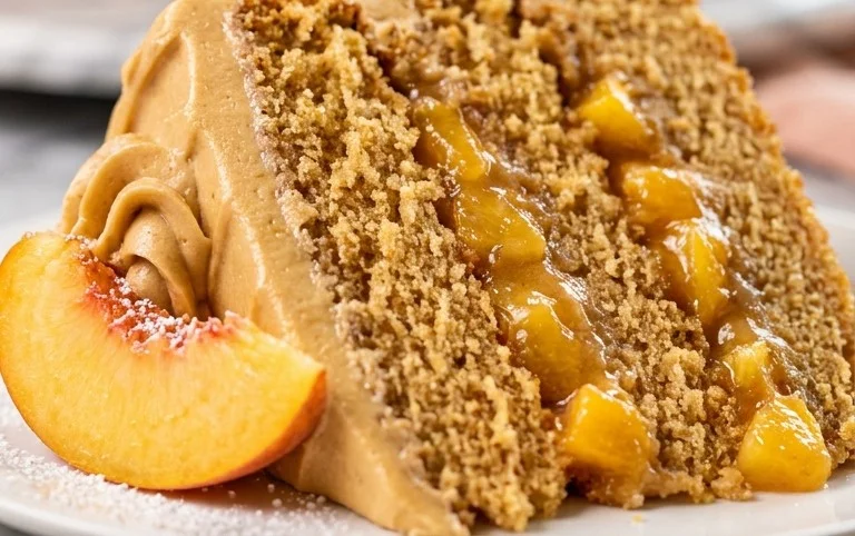 Brown Sugar Layer Cake with Peach Filling