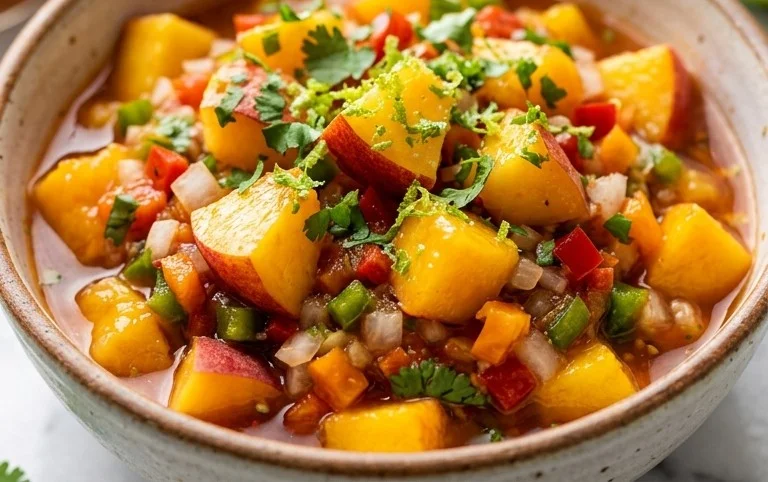 Sweet & Spicy Peach Salsa Canning Recipe