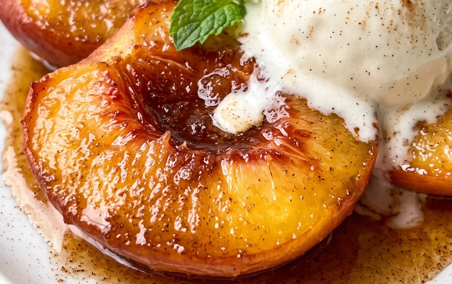 Cinnamon Sugar Baked Peaches