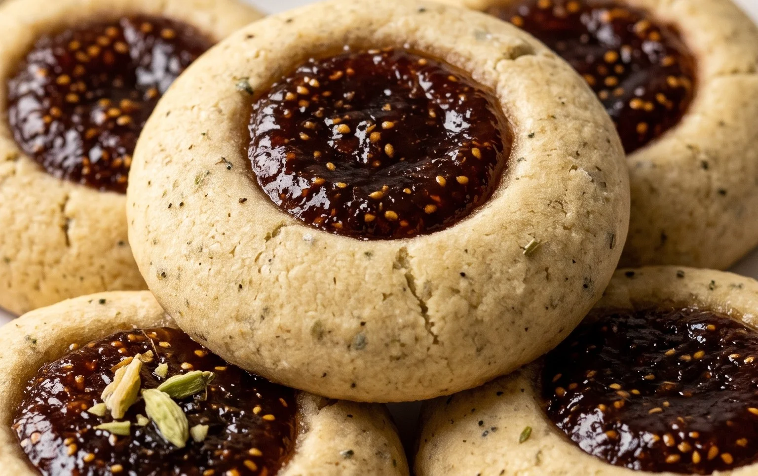 Cardamom Fig Thumbprint Cookies