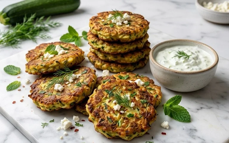 Kolokithokeftedes (Greek Zucchini Fritters)
